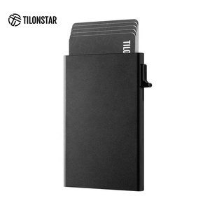 TILONSTAR TC101 Aluminium Kartenetui, Antimagnetischer Kartenhalter mit One-Touch-Pop-up-Funktion für Kredit- und Ausweiskarten - Product Image 1