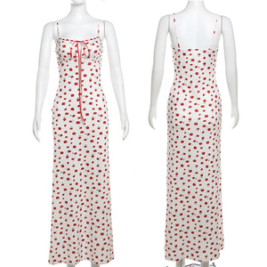 Robe longue décontractée d'été P11550 à motif floral, col carré, sans manches, moulante, taille haute, pour les vacances, la plage, les soirées, pour femmes - Product Image 5