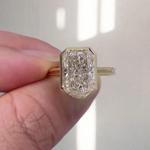 Anillo de Compromiso con Diamante Cultivado en Laboratorio, Corte Radiante, Certificado por IGI, en Oro de 14K, Joyería Nupcial de Lujo para Mujer - Product Image 1