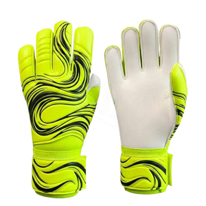 Gants de gardien de but unisexes en cuir PU à doigts entiers, design vague violet rose, fermeture auto-agrippante, respirants, pour le sport - Product Image 6