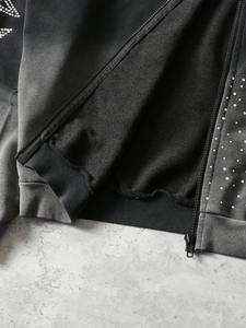 Sweat à capuche oversize décontracté pour homme avec strass, style streetwear, idéal pour la gym, épaules tombantes, pull épais pour l'hiver - Product Image 4