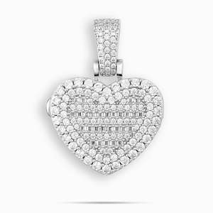 Heart Shape Moissanite Pendant Necklace 925 <b>Silver</b> Rhodium Plated Micro Pave <b>Box</b> <b>Chain</b> Women's Luxury Jewelry - Product Image 4