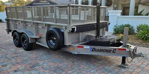 16ft Heavy Duty Low Profile Diamond-C Telescopic Dump <b>Trailer</b> with Bearing for <b>Farm</b> Use High Productivity - Product Image 3