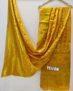 Silk Dupatta Hand Drawn Printed Traditional Indian <b>Wedding</b> Wear for Women - Product Image 6