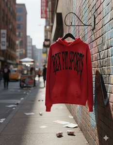 REX FIT SPORTS <b>Men</b> Oversized Hooded <b>Sweatshirt</b> <b>Red</b> Cotton French Terry Pocket Design Comfortable Size Custom Casual Autumn Wear - Product Image 5