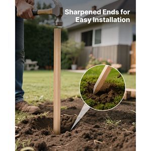 25 Estacas de Madera para Jardín de 48x0.75x0.75 cm con Punta Afilada de Madera de Abeto para Señalización de Terrenos, Nivelación y Soporte de Plantas - Product Image 4