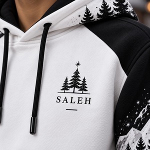 Sweat-shirts à capuche personnalisés brodés d'inspiration noëlienne, pull d'hiver en molleton 100% coton, unisexe, respirant, service OEM - Product Image 3