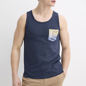 Débardeur de sport pour homme en pur coton, séchage rapide, pour la musculation et le fitness, coupe ajustée - Product Image 2