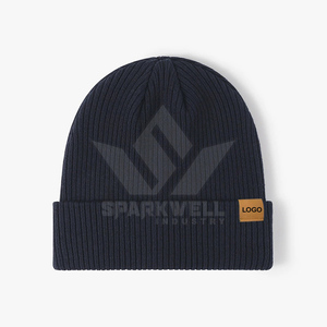 Chapeau beanie ajustable Sparkwell Industry, noir, unisexe, adulte, décontracté, pour l'hiver, pour le ski, 100% acrylique tricoté - Product Image 2
