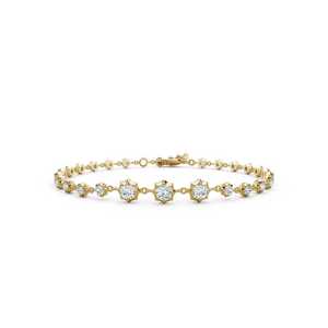 Pulsera de eslabones con diamantes cultivados en laboratorio, ajustable de 7 pulgadas, oro macizo de 14K y 18K, estilo tenis con puntas, para uso diario, venta al por mayor - Product Image 5