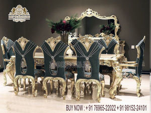 ชุดโต๊ะอาหารแกะสลักสไตล์ฝรั่งเศสแบบคู่ เฟอร์นิเจอร์ห้องอาหารแกะสลักด้วยมือแบบคู่ เฟอร์นิเจอร์ห้องอาหารแกะสลักด้วยมือสุดหรู - Product Image 4