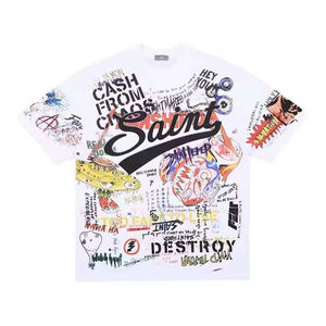T-shirts décontractés amples à imprimé Statue de la Liberté avec strass, style boxy, en polyester/coton tricoté, manches courtes, pour hommes Zeewan - Product Image 1