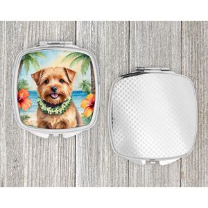 Norfolk Terrier Luau Compact Travel <b>Makeup</b> <b>Mirror</b> Portable Folding Handheld Design Gift <b>for</b> Women and Girls - Product Image 4