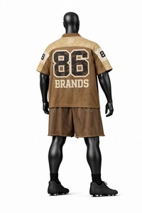 Ensemble de maillot et short de football américain de qualité supérieure, uniforme sportif respirant, vêtements d'équipe personnalisés pour les entraînements et les matchs - Product Image 3