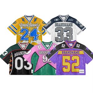 Camiseta de Moda Urbana de Manga Corta, Camiseta de Fútbol de Malla para Hombre, Personalizada, Estilo Vintage, Jersey de Fútbol Americano - Product Image 2