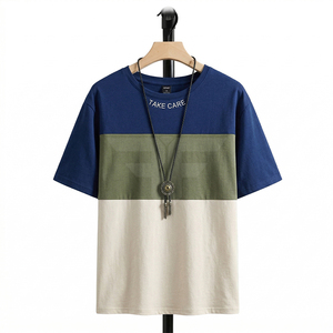 T-shirt col roulé vintage pour homme, été, 180 grammes, imprimé animal, tricoté, 100% polyester, impression numérique, décontracté, hip hop, surdimensionné - Product Image 1