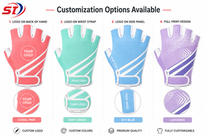 Gants de cyclisme demi-doigts pour femmes et hommes, respirants, antidérapants, avec coussinets en gel, vente en gros, logo personnalisé OEM - Product Image 3