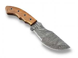Couteau de cuisine lourd en acier Damas artisanal avec manche en bois naturel pour la préparation et la découpe des aliments - Product Image 1
