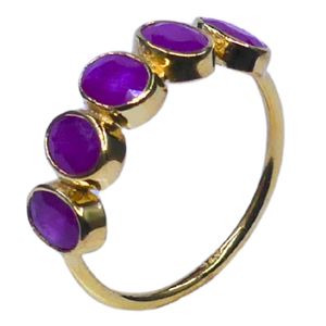 Wedding Wear 925 Sterling Silver Gold Plated Jewelry Ruby Gemstone Women Wear Classic <b>Couple</b> <b>Ring</b> - Product Image 1