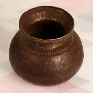Декоративный античный латунный деревенский гравированный Цветочный горшок для хранения воды домашний декор подарочные товары оптом SNG-578