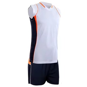 Unisex Sleeveless <b>Volleyball</b> Jersey <b>Set</b> Dark Gray Orange Heat-Transfer Printed Breathable Moisture Wicking Custom Athletic Fit - Product Image 3