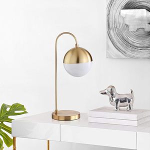 Stylish Brass Gold Orb Table Lamp 21 Inch with LED <b>Bulb</b> Modern <b>Lighting</b> for Bedroom Living Room Office Desk - Product Image 6