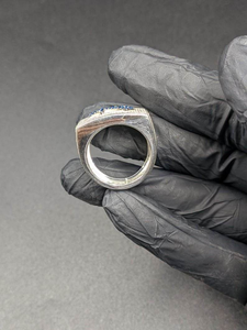 Anillo de Moissanita de Plata de Ley con Acentos Azules, Anillo de Banda Pavé, Joyería de Lujo para Hombre, Anillo de Moda Audaz Estilo Hip Hop, Regalo - Product Image 2