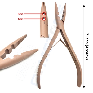 Pince professionnelle pour extensions capillaires 7 pouces, outil à anneaux micro et nano à 2 trous, pince et extracteur pour anneaux de 4 mm et 5 mm - Product Image 3