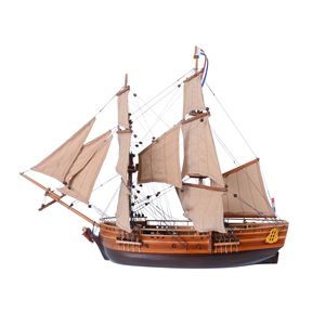 Modèle de bateau esclavementier hollandais de 15 pouces, en bois durable, gravé, navire à voile historique, artisanal, décoration nautique - Product Image 1