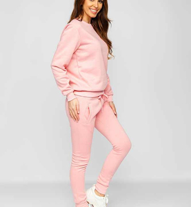 Conjuntos de chándal OEM de alta calidad para mujer, sudaderas con logotipo personalizado y pantalones deportivos de manga larga con bolsillos laterales. - Product Image 5