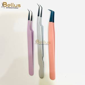 Bellus International High Precision 45 Degree Lash Tweezers Multi-Color Stainless Steel Smooth Tip Durable Professional Eyelash - Product Image 4