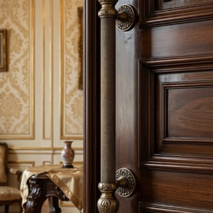 Manija de Puerta Resistente de Latón Sólido de Primera Calidad HI SAFE, 36 Pulgadas, Acabado de Latón Antiguo Moderno, para Entrada Exterior - Product Image 2