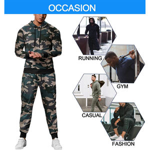Ensemble de survêtement camouflage personnalisé pour homme, 2 pièces, sweat à capuche et pantalon de jogging, coupe ajustée, vêtements de sport, tenue de sport, streetwear - Product Image 4