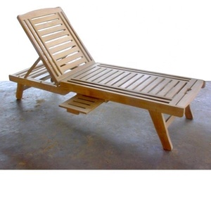 เก้าอี้อาบแดดไม้สักสไตล์ยุโรปสำหรับใช้ภายนอกสวนโรงแรม - Product Image 1
