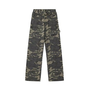 Jean en denim pour homme, coupe ample, 100 % coton, épais, imperméable, coupe-vent, respirant, écologique, coupe droite, foncé, hiver, automne - Product Image 1