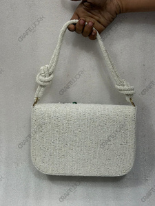 Bolso de hombro con cuentas color marfil, fabricante de bolsos con motivo de palmera, venta al por mayor, OEM, marca privada, exportación, proveedor a granel - Product Image 4