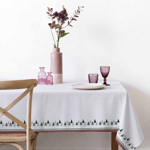 Beautiful Christmas Tree Printed Design Table Cloth Soft Premium Quality Table Cloth for Christmas home Decor. - Product Image 1