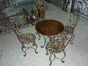 Juego de Comedor Portátil de Aluminio Fundido con Diseño de Hojas Tradicionales para 2 Personas, para Jardín, Patio, Balcón, Muebles de Lujo Duraderos para el Ocio - Product Image 4