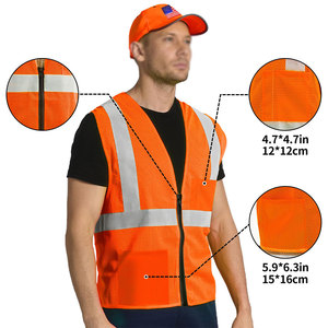 Gilets de sécurité personnalisés pour hommes, prix de gros abordable, coupe confortable, nouveau design, gilet de sécurité zippé pour hommes - Product Image 3