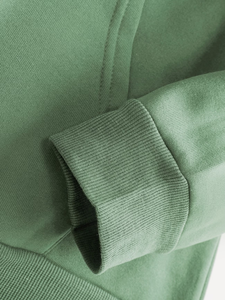 Men's Winter Green Hooded Sweatshirt 100% Cotton French Terry Oversized Casual Pocket Custom Printed Front Logo Bangladesh - Product Image 3