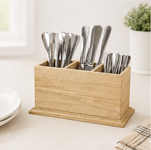 Multipurpose Wooden Table <b>Caddy</b> With Napkin Holder And Salt Pepper Shaker Compartment Rustic Farmhouse Condiment Organizer - Product Image 4