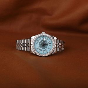 Reloj de Diamantes Splendid Jewelry para Hombre, Caja de Cristal de Zafiro de 30 mm, Analógico de Cuarzo, Movimiento ETA de Lujo, Moissanita, Cierre Oculto Plateado - Product Image 5