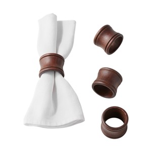 Juego de 6 Anillos para Servilletas de Madera Rústicos, Porta Servilletas Vintage, Duraderos y Ecológicos, Decoración para Mesa de Boda - Product Image 1