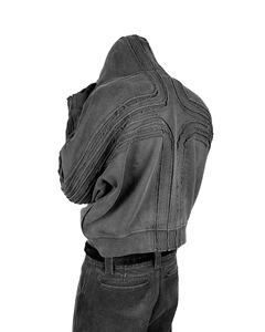 Vente en gros Sweat-shirt à capuche personnalisé pour hommes 100% coton avec épaules tombantes brodé pour impression bouffante solide hiver Casua - Product Image 2