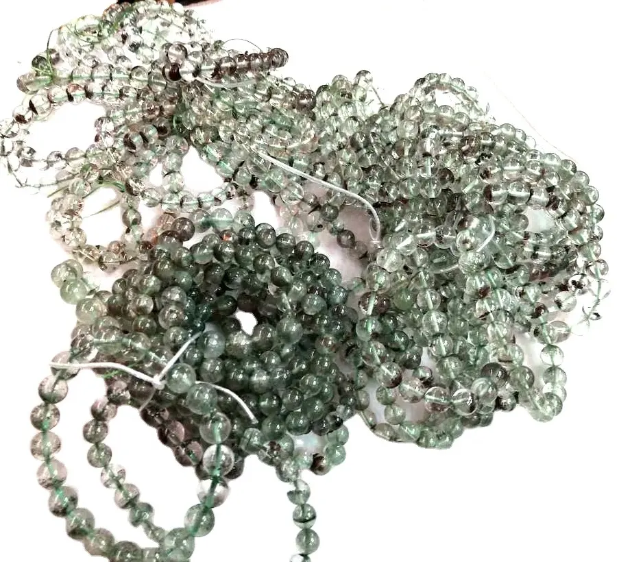 Grau da Qualidade do AA natural fantasma quartz rodada beads tamanho diferente fazer atacado por cordas