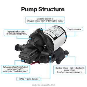 Mamba flo RV 33 Serie Membran pumpe Prüfstand 3.3GPM DC 12V 3M Saugwasserpumpe für mobile Speisewagen und mobile Wohnmobile - Product Image 2