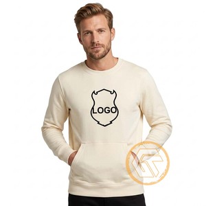 เสื้อสเวตเชิ้ตคอกลมผ้าฟลีซสำหรับผู้ชาย ทรงปกติ สีพื้น พิมพ์โลโก้ด้านหน้า สวมใส่สบายในฤดูหนาว ผ้าฝ้าย 100% ระบายอากาศได้ดี แห้งเร็ว - Product Image 3