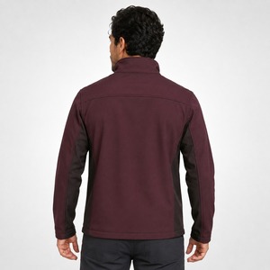 Veste polaire bordeaux pour homme, col montant, fermeture éclair, coupe-vent, décontractée, pour l'automne, coupe ajustée, en polyester tricoté - Product Image 6