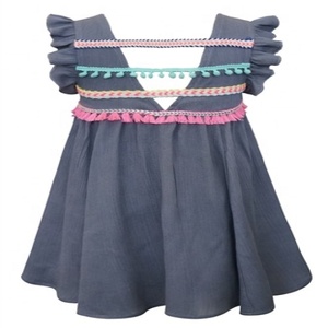 Vestido de verano de muñeca con volantes, manga corta, bonito encaje en la parte delantera y trasera - Product Image 5