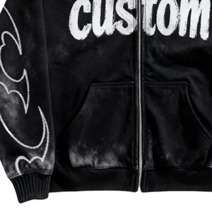 Sweat à capuche zippé oversize personnalisé avec logo, 100% coton, molleton épais 400 GSM, style streetwear, maquette gratuite, sans MOQ, OEM ODM - Product Image 4